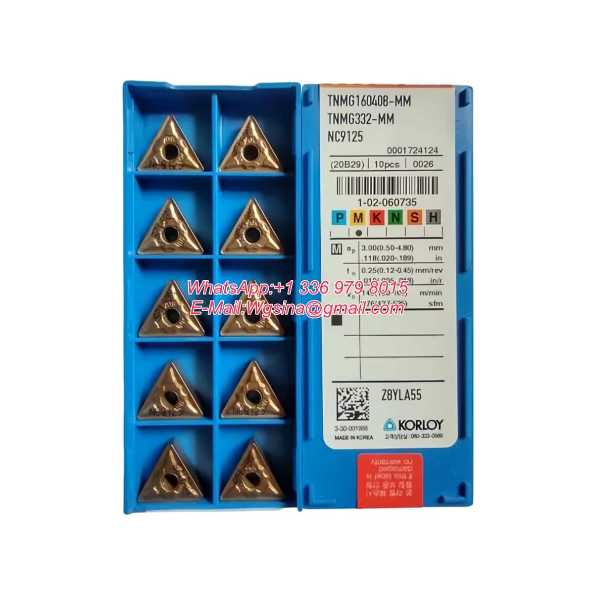 Korloy Original TNMG160404/08 Turning Inserts HA VP2 PC9030 PC8110 Lathe Cutting Tools
