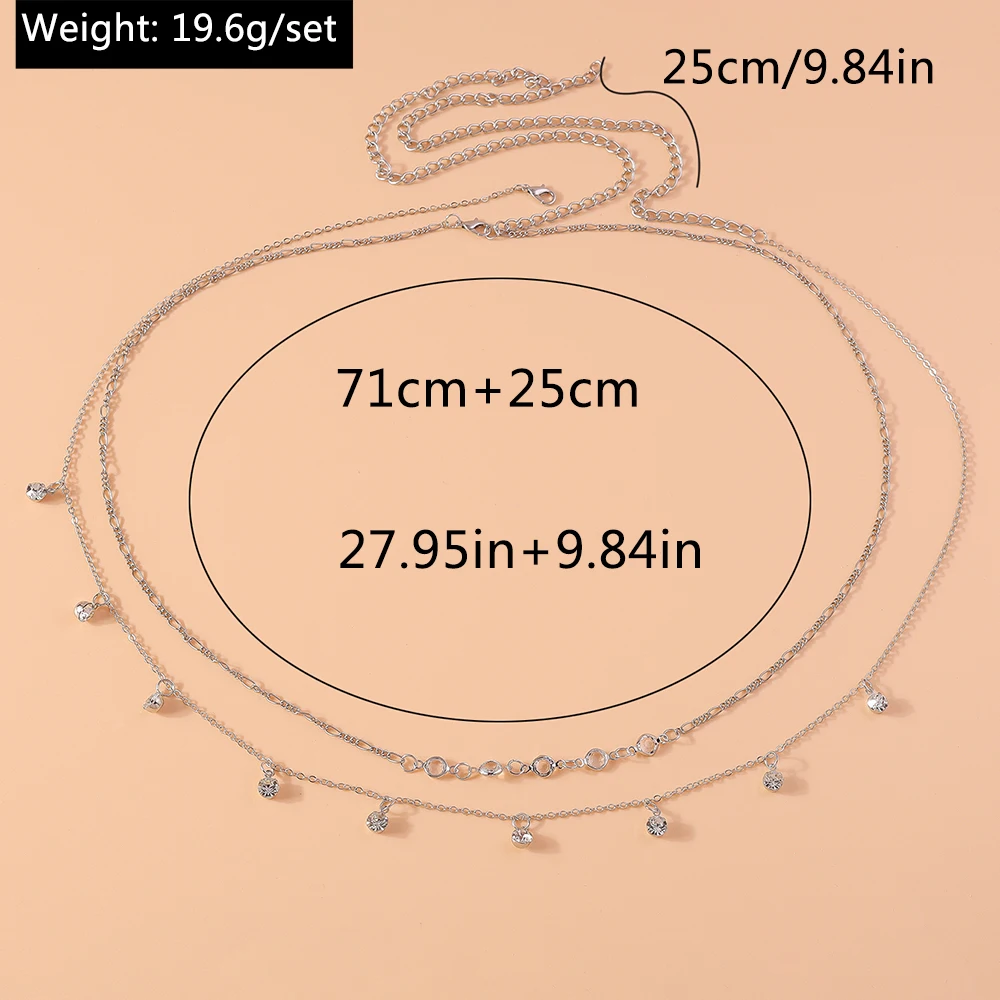 Aihua Bohemia Kristall-Taillenkette für Frauen, sexy silberfarbene Kette, Sommer-Strand-Körperschmuck, Geschenke – Detail 2