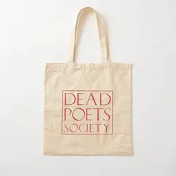 Dead Poets Society Logo Cotton  Canvas Bag Printed Foldable Tote Grocery Travel Fabric Handbag Shoulder Bag Women Designer