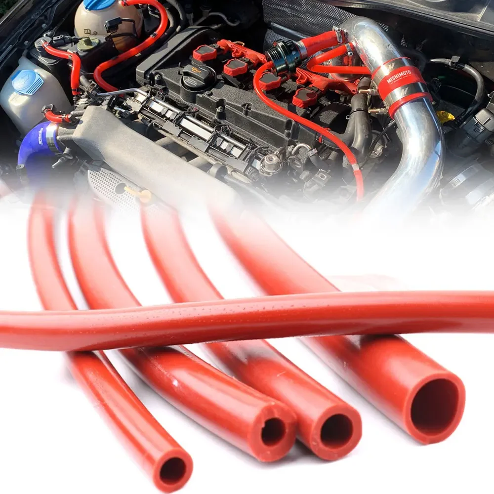 Tuyau en silicone pour aspirateur de voiture, tuyau de ligne de course rouge, tube souple de haute qualité, universel, 3mm, 5mm, 4mm, 6mm, 8mm,