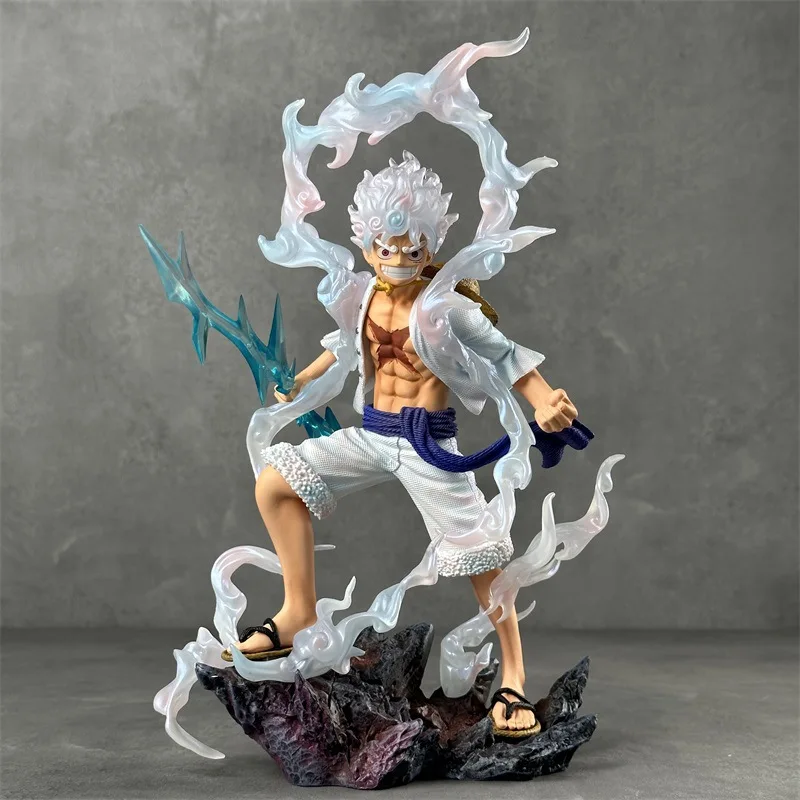 28CM One Piece Anime Statue Collection Decoration Gear Fifth Sun God NikaAction Figure Lightning morphology Decoration Doll Toys