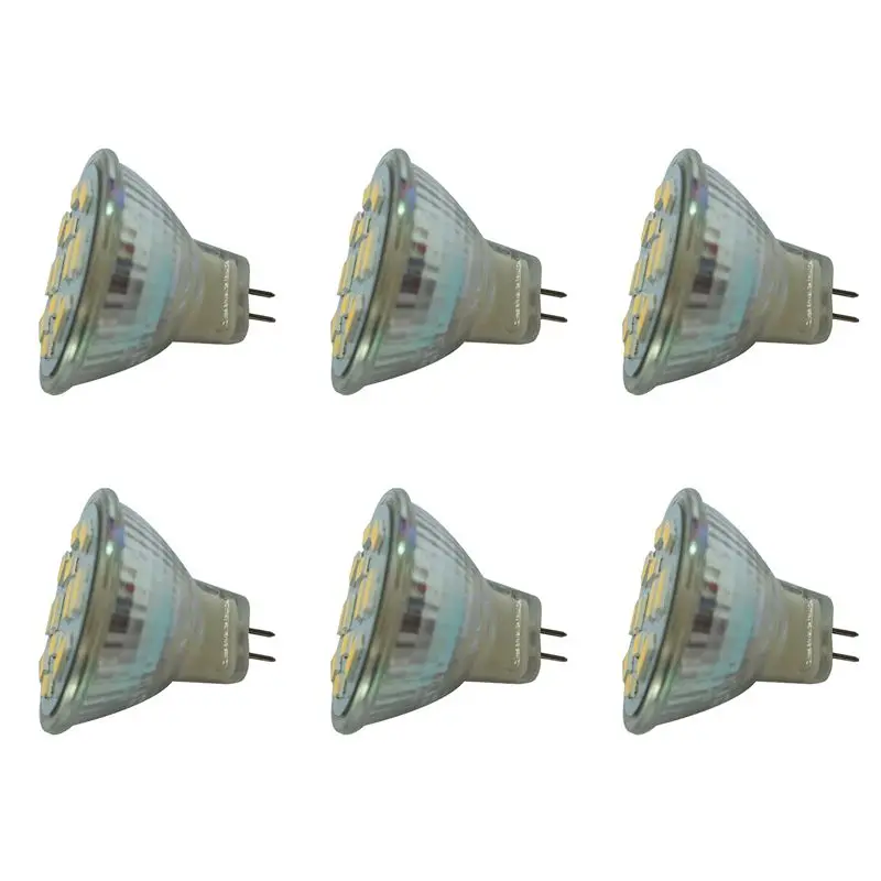 DT17 6X 6W GU4 MR11 LED Spotlight, 12 SMD 5730 570 Lm DC 12V Warm White, High Brightness Glass Bulb for Track Lighting