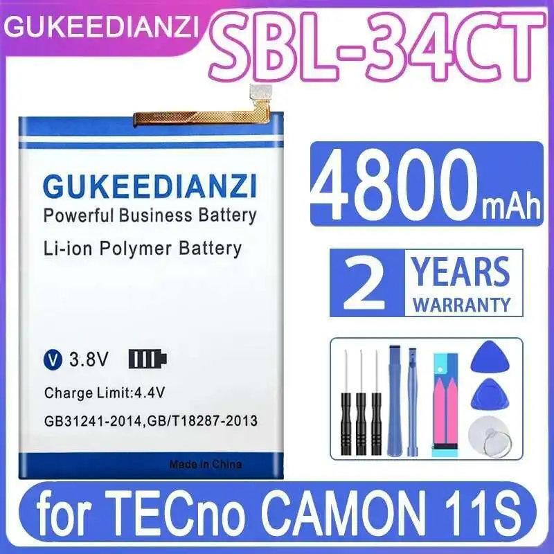 

For Tecno Camon 11S 4800Mah Mobile Phone Battery BL-34CT Long Lasting