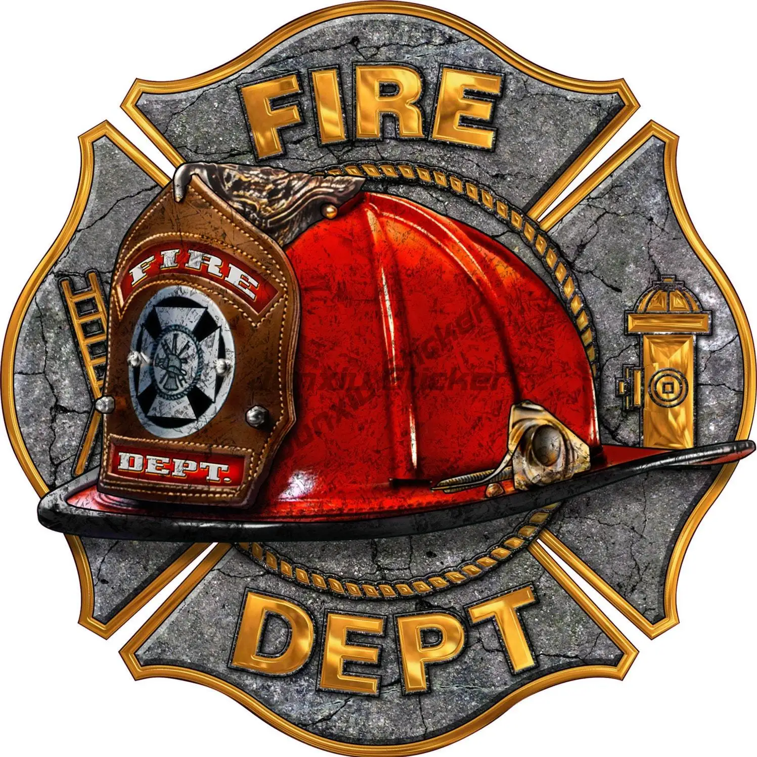 

Firefighter Badge Car Stickers for Laptop Waterproof Vinyl Material Decoration Truck Sticker for Windows Cars Truck Decal