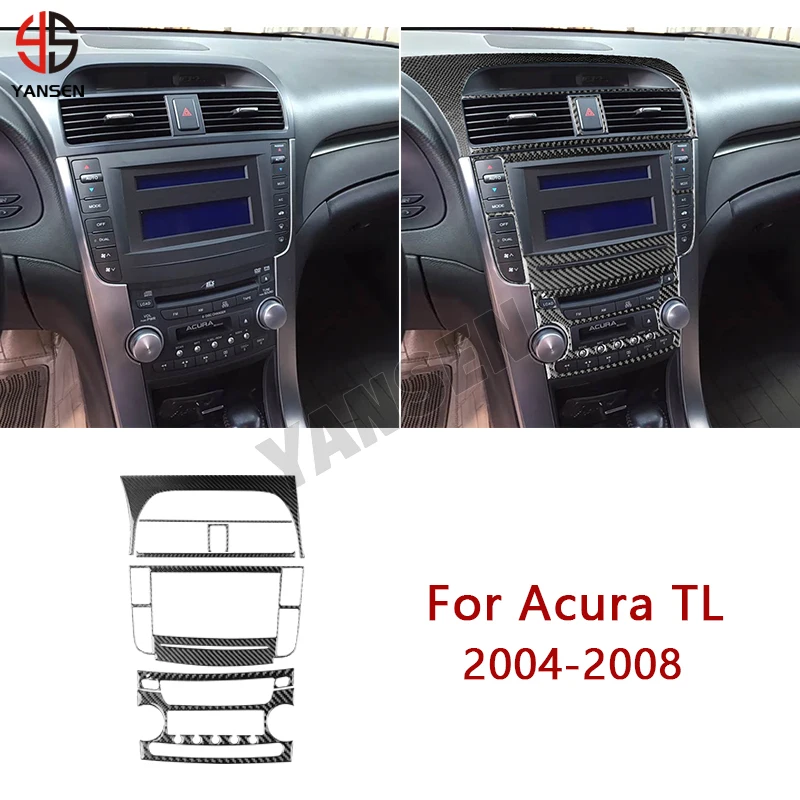 

Car Center Console Radio Frame Cover Trim Carbon FiBer Sticker For Honda Acura TL 2004 2005 2006 2007 2008 Accessories