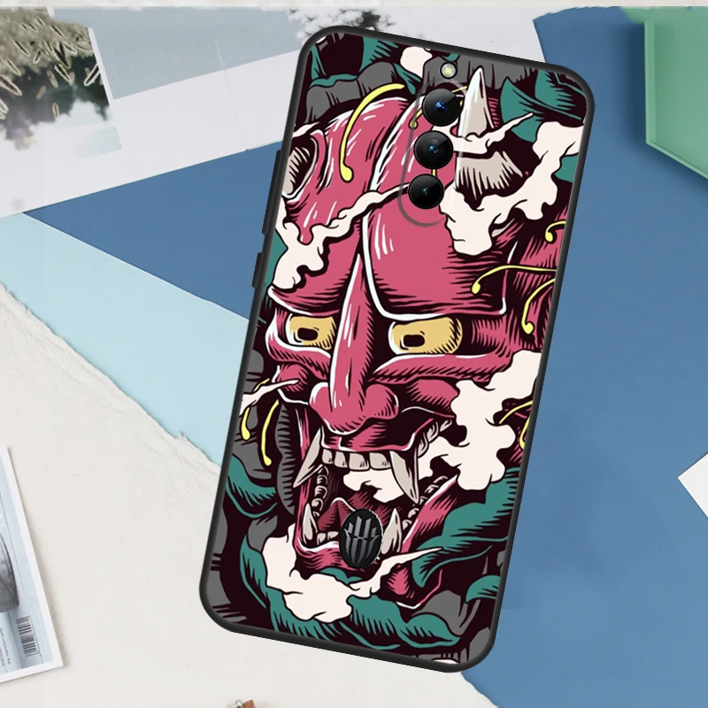 Japanese Hannya Oni Mask Case For ZTE Nubia Red Magic 9 10 11 8 8S 9S 10S Pro Plus 6 7 6S 7S Pro 5G 6R 10 Air Cover - view 4