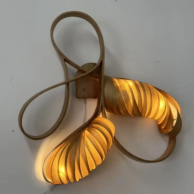 Nordic Solid Wood Wall Sconce Lighting Decoration for Hotel Corridor Bedroom Bedside Wall Decoration