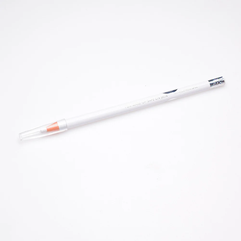 2 Stuks Waterdichte Wenkbrauwpotloden Wit Langdurige Delicate Make-Up Pen Voor Vrouwen Eyeliner Markeerstift Zijderups Tool Houten
