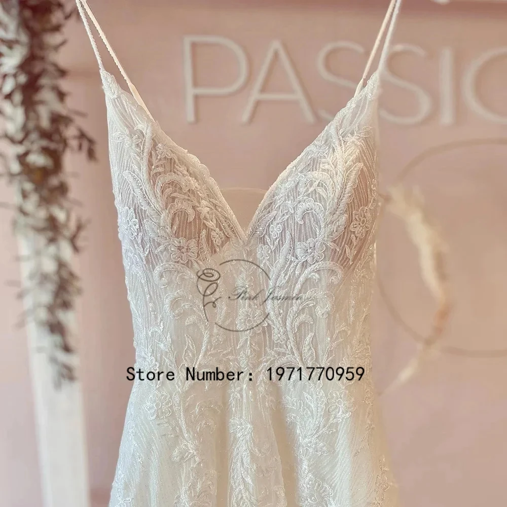 Vestidos de casamento brancos luxuosos para mulheres, vestido de noiva com glitter, elegante aplique, vestido sexy sem costas, novo, 2024