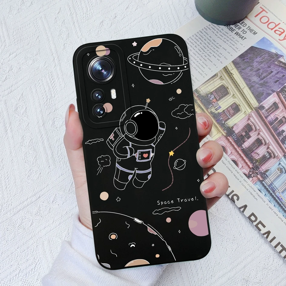 Case For Xiaomi 12X 12 Lite Cute Shockproof Cover Cactus Flower Protective Liquid Silicone Phone Case For Xiaomi 12 X Funda Capa