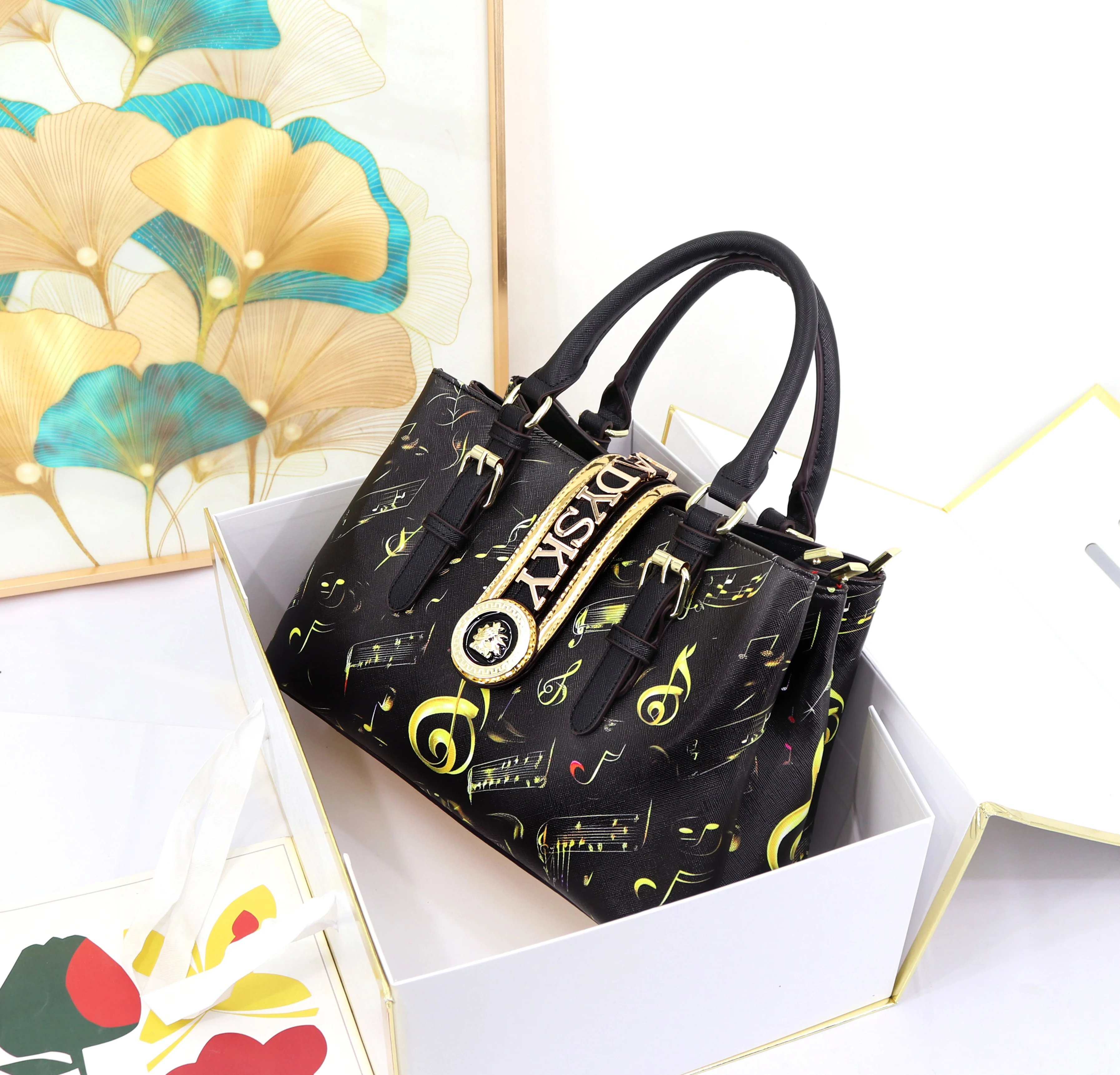 Ladysky Women Handbag Fashion Designer Hand Bag Ladies Quality PU Leather Female Bag Large Capacity Printing Tote Bag 33 cm