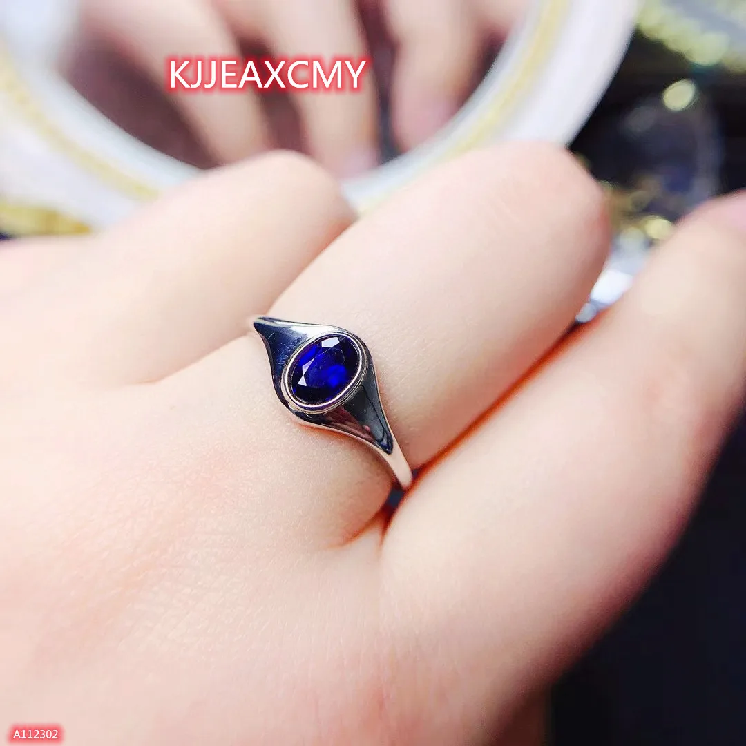 

Boutique Jewelry 925 Sterling Silver Natural Gem Sapphire Women's Ring Birthday, Christmas and New Year Gift for Girls' Party