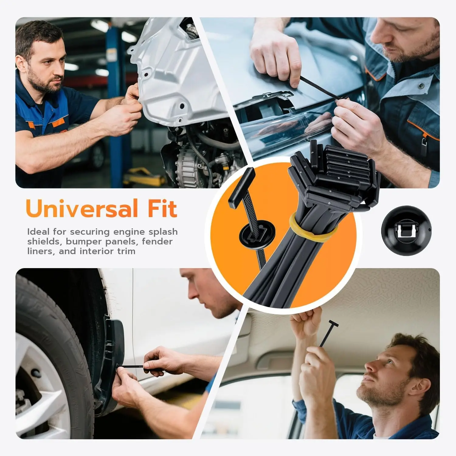 1000/100Pcs Cable Ties Buckle Auto Fastener Screw Replacement Clip Car Fenders Trunk Engine Guard Panel Wire Management Tools image 3