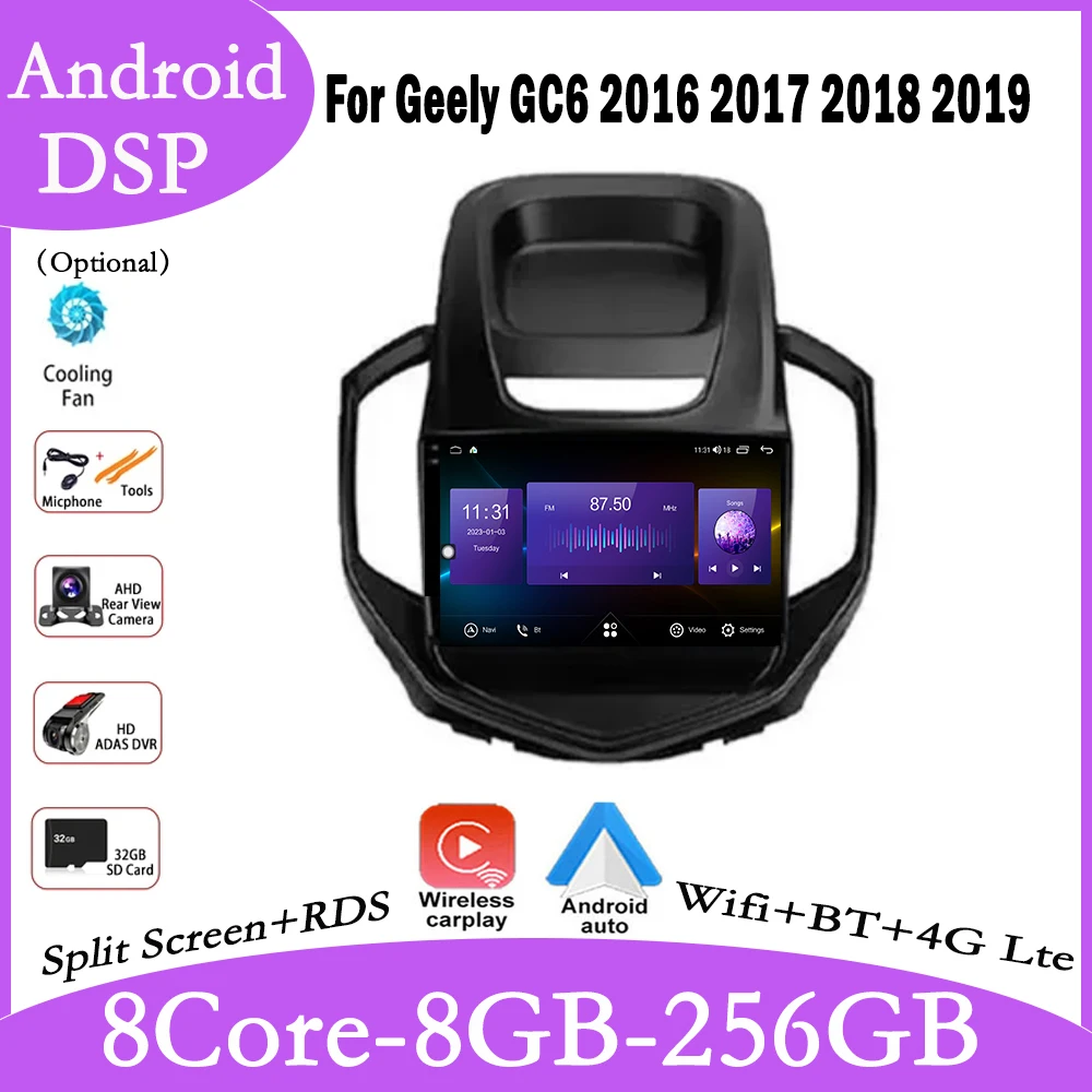 9 Lnch Android 14 Voor Geely Gc6 2016 2017 2018 2019 Auto Radio Multimedia Video Speler Navigatie Gps Stereo Automatische Scherm