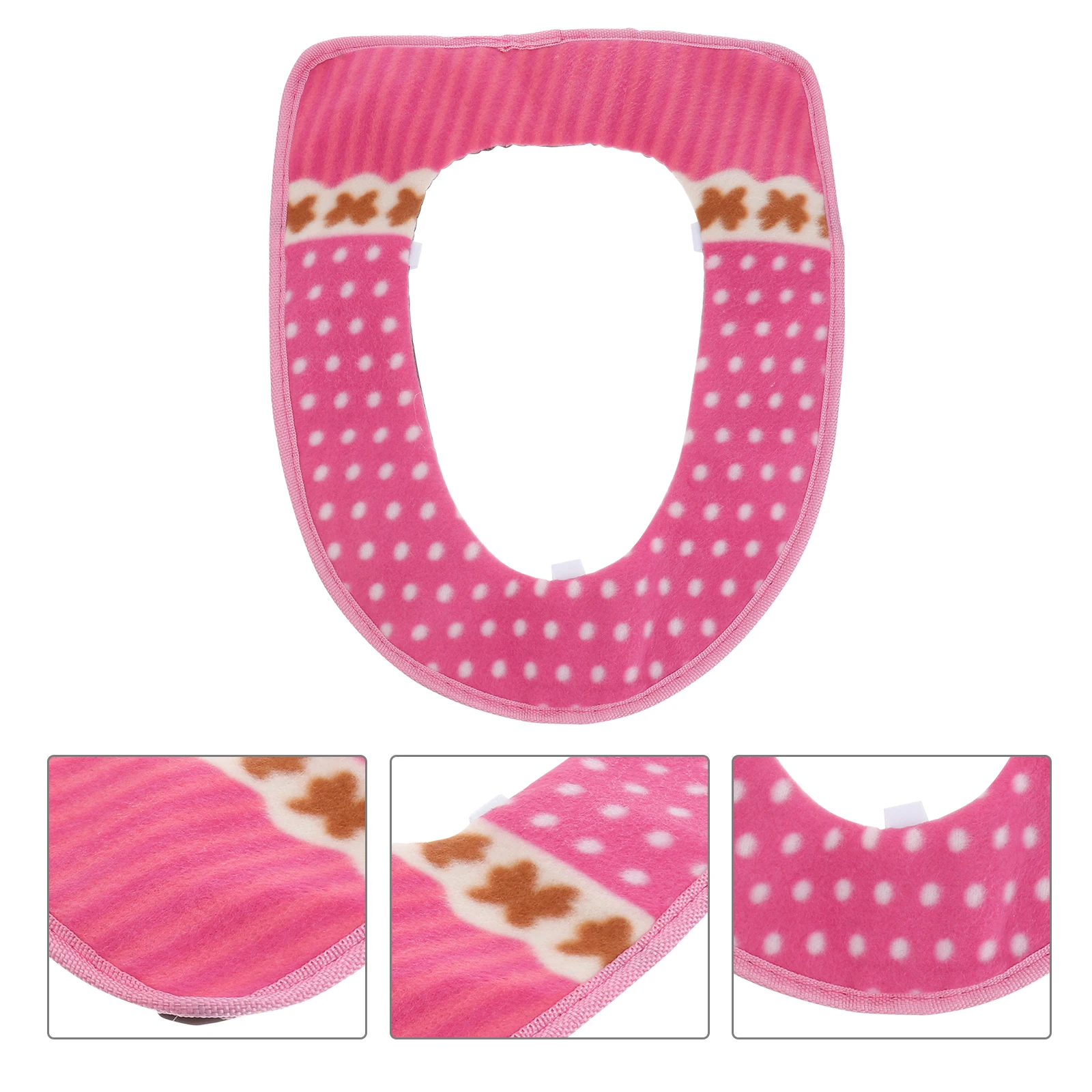 

Warm Seat Cover Grey Pu Toilet Lid Pad Soft Non-Slip Dot Pattern Washable Easy Install For Home Travel Toilet Seat