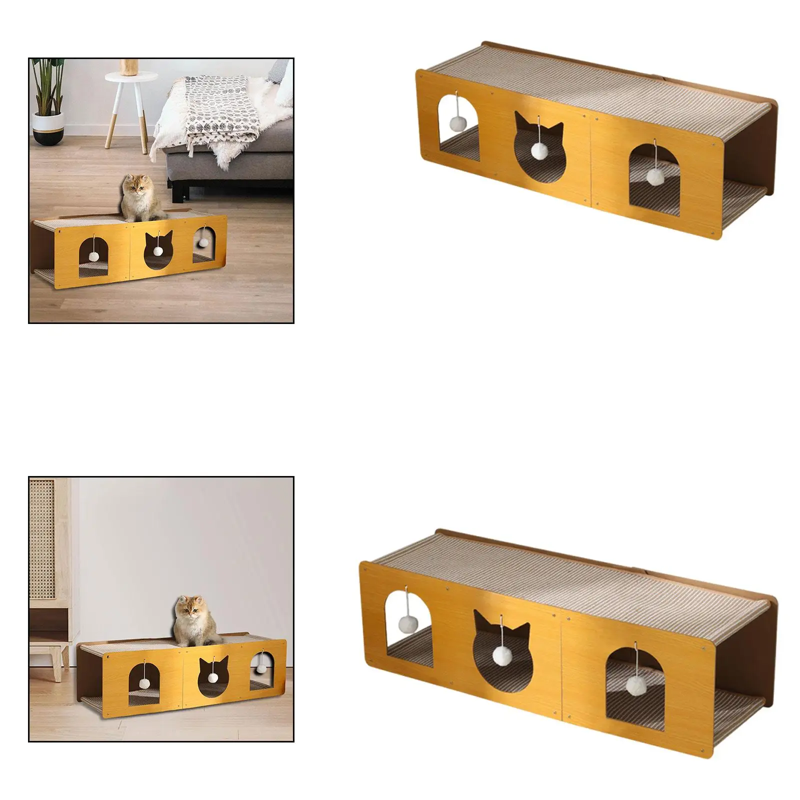 

Когтеточка для кошек, туннельная кровать, игровая площадка, котенок, отдых для кошек, игра, шлифовка когтей с игрушкой, устойчивая к царапинам домашняя гостиная