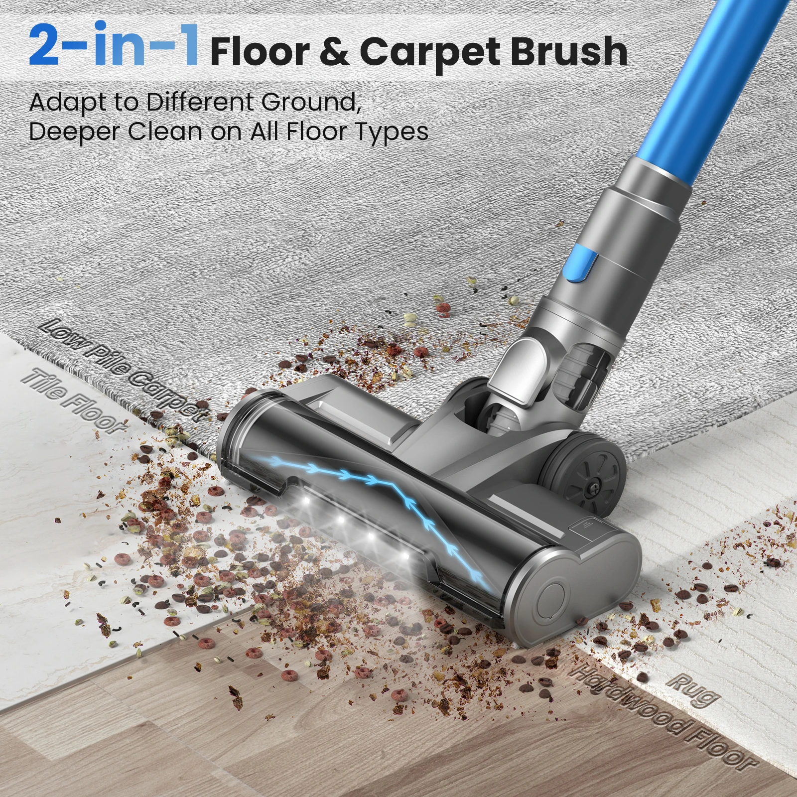 INSE S9X Cordless Vacuum Cleaner 45Kpa Powerful Suction Handheld Stick Vacuum with LED Display 55min Runtime Cleaning Machine