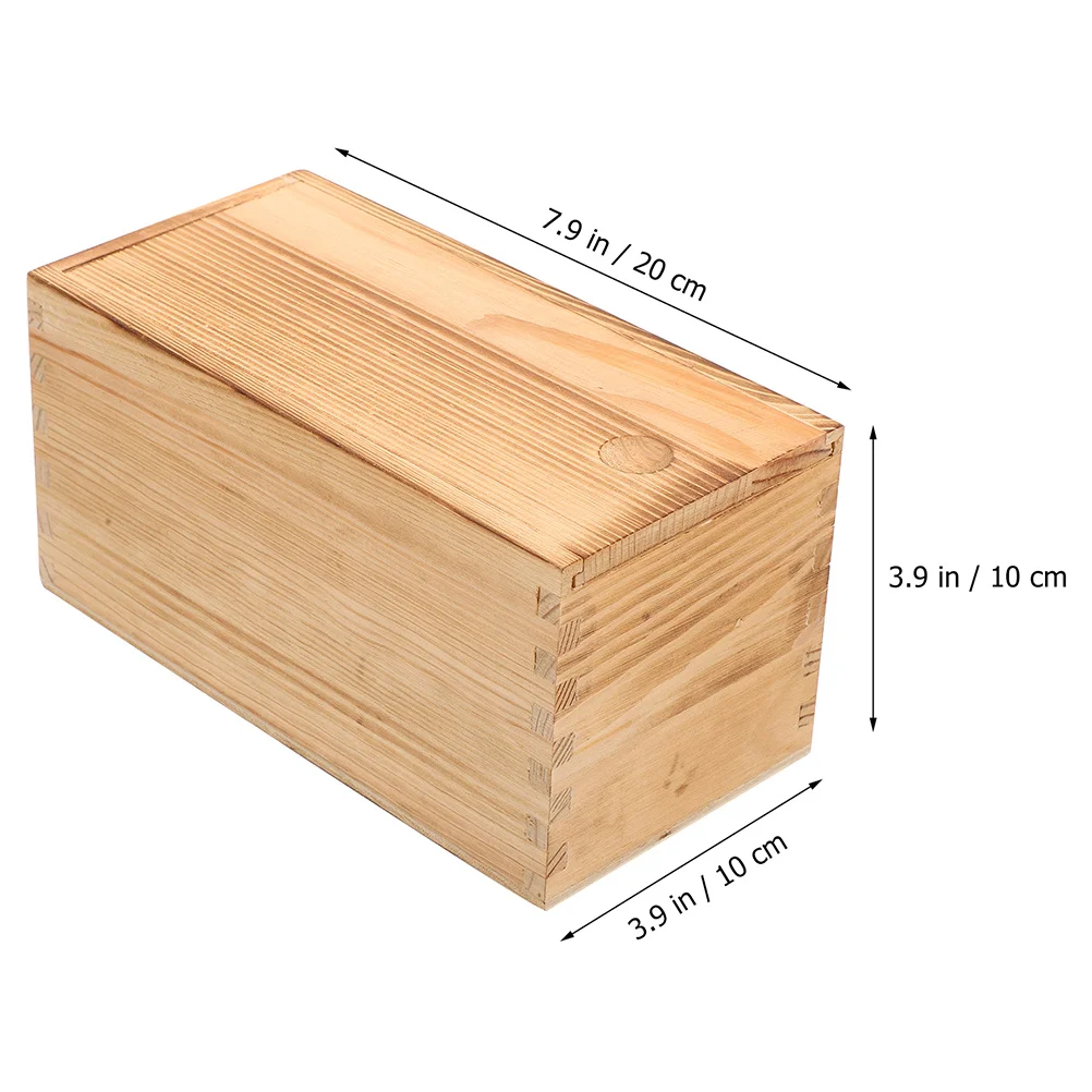 2Pcs Wooden Jewelry Box Sliding Lid Portable Storage Case Lightweight Sturdy Organizer Wooden Box with Sliding Lid