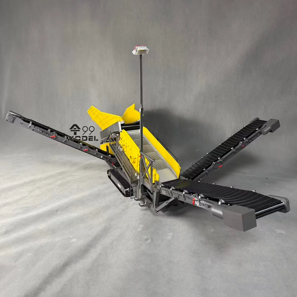 Electric Sand Screening Machine 1/14 Tracked Screening Machine Model - Suitable Miniature Site Sand and Gravel Sorting Model Toy
