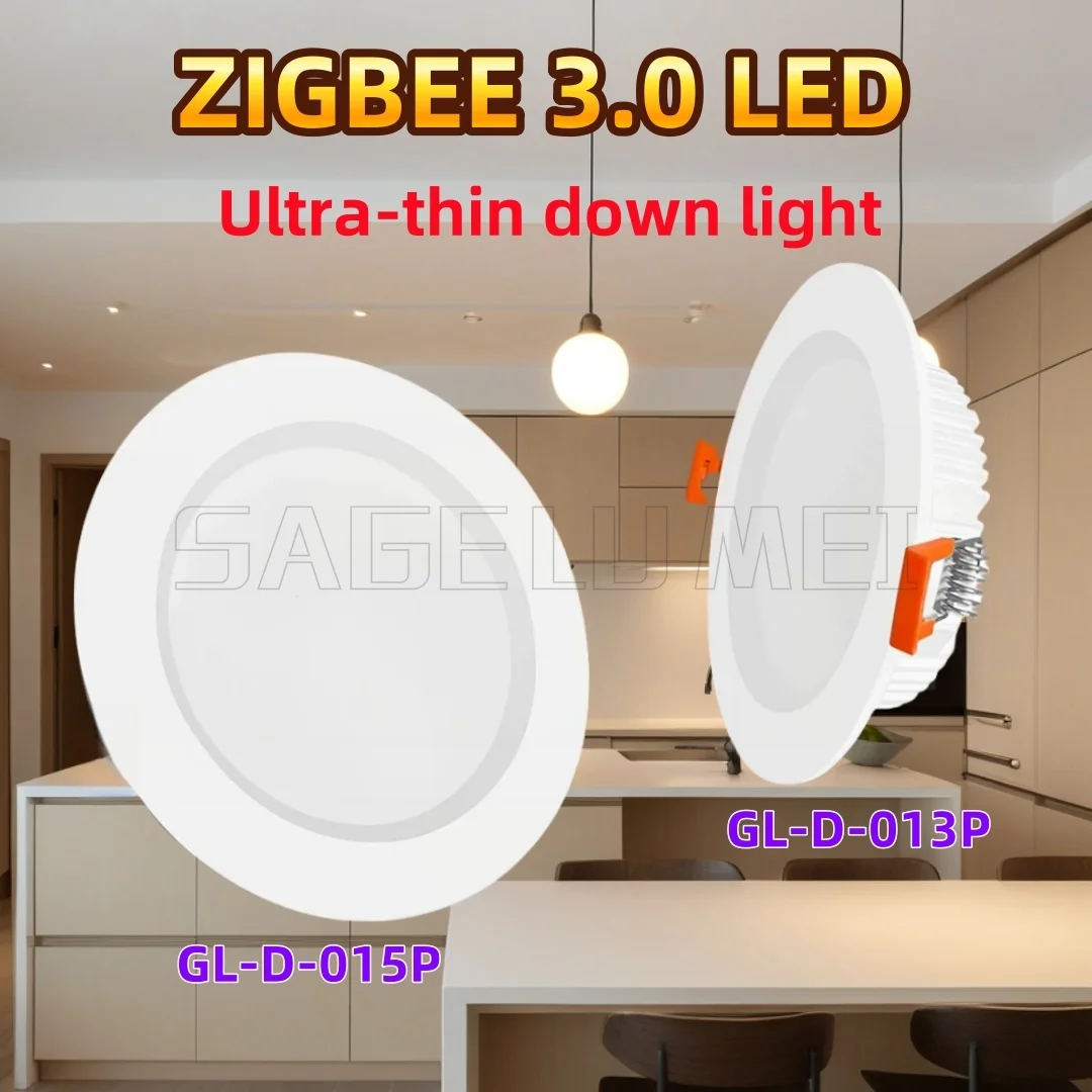 GL-D-013P/015P GLEDOPTO ZigBee3.0 LED Downlight 6/12W 3.5 Inch Smart Ceiling Recessed App Voice Alexa ZigBee2mqtt Conbee Tuya