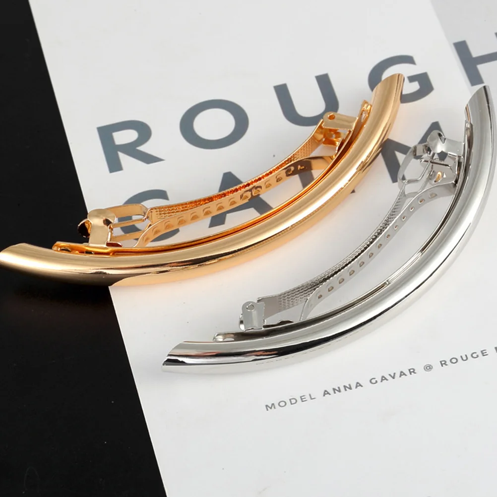 

2Pcs Metal Hair Barrettes Elegant Alloy Hair Clips Durable Hairpin Accessories Fashion Headdress Women Girls Fashion Headdress