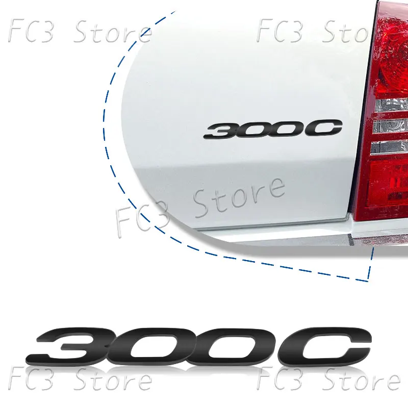 3D Chrome Metal 300C Logo Emblem Rear Trunk Decal Sticker For Chrysler 300C 200 300 Cruiser Voyager Sebring Accessories view 3