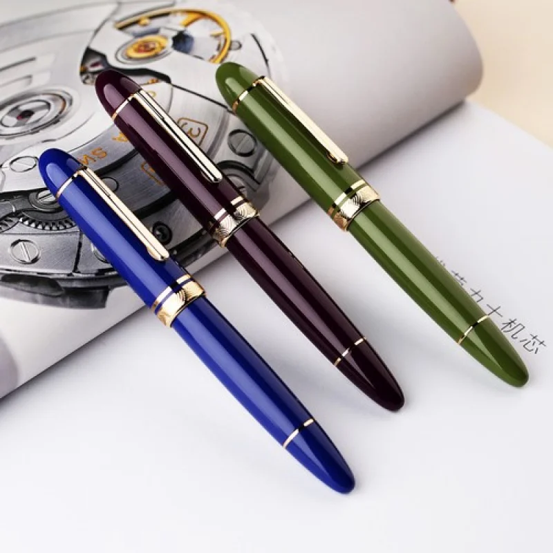A+Majohn P140 Fountain Pen NO.8 F/M Nib, Brass Piston System Acrylic Writing Pen