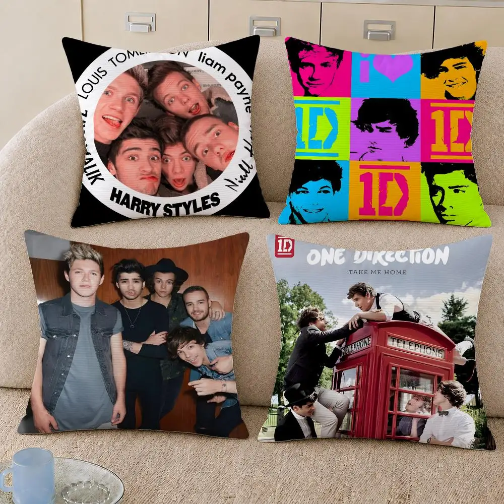 Band One Direction 1D Music Fandom Cushion Cover Decorative Pillowcase Soft Short Plush Cozy Durable Sofa Home Decor Items Gift