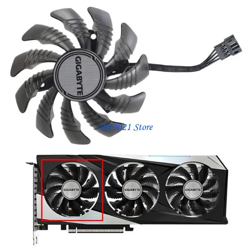 

F3KE PLD08010S12HH Graphics Card Cooling Fan 4Pin 12V Coolers Fan for 3050 3060 3060TI GAMING OC