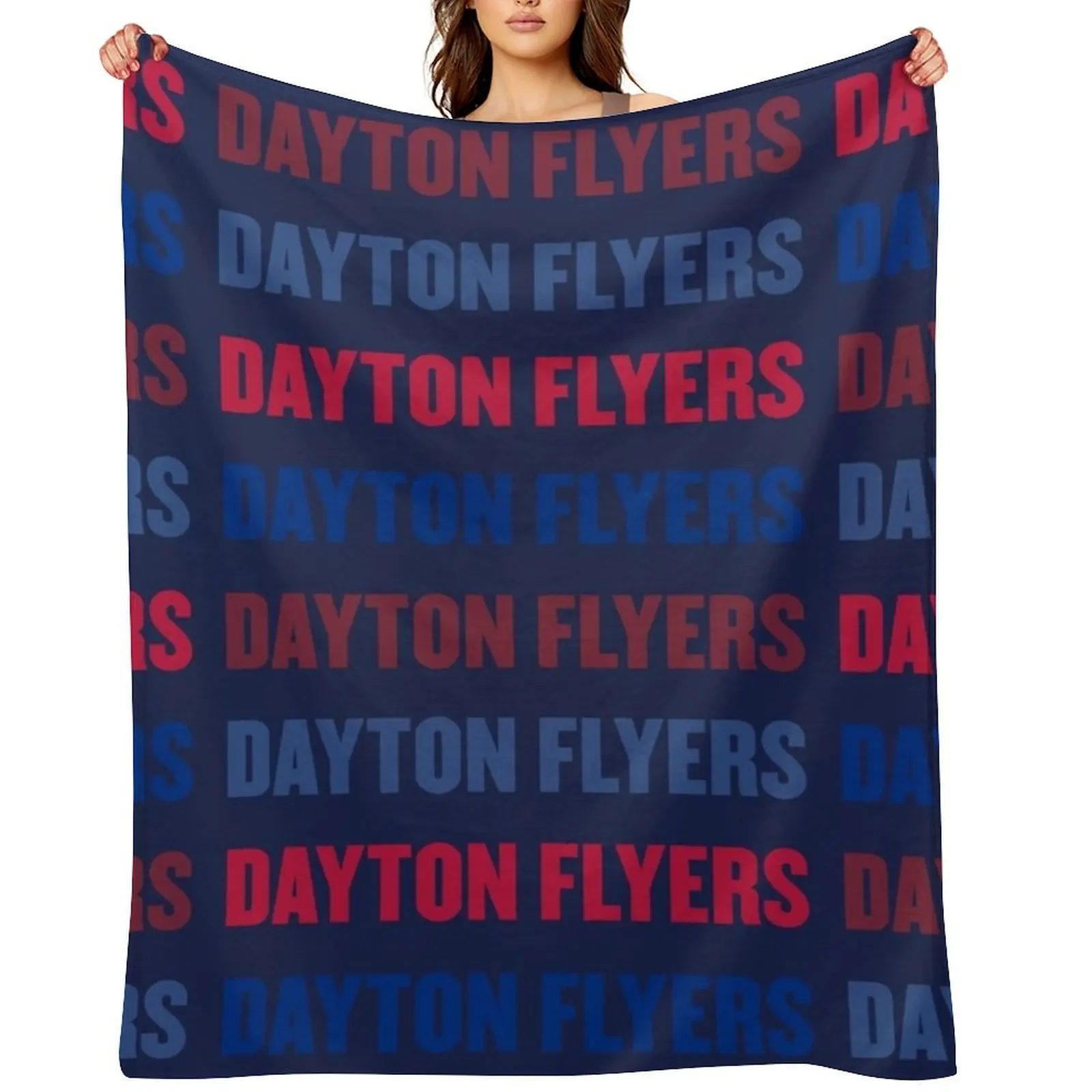 

Dayton Flyers Pattern Throw Blanket Loose Personalized Gift Polar Quilt Blankets