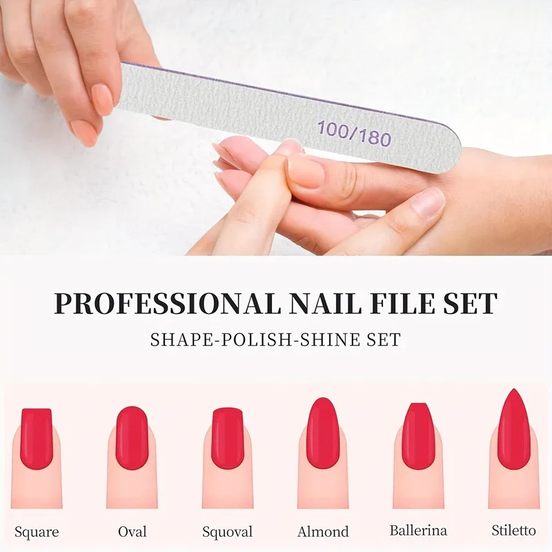 البيضاوي 1/2/5/10/25/50 قطعة ملف الأظافر المهنية ليما 100/180 حصى الصنفرة مزيل الجلد الميت عازلة الملفات مانيكير اكسسوارات أداة #3