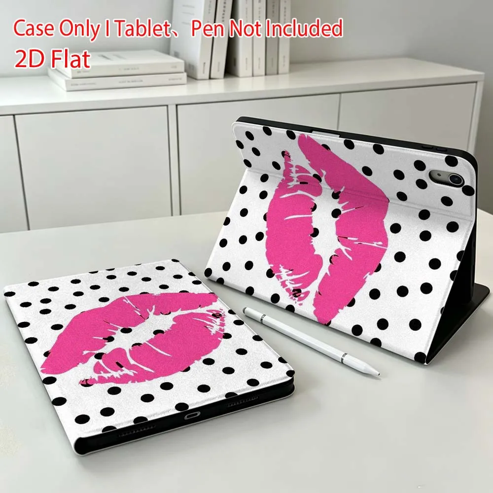Polka Dot lip pattern Soft For Apple iPad Pro Mini A16 A17 A14 4 5 6 7 6th 12th 9Gen 12.9 11 13 M4 inch Tablet Case
