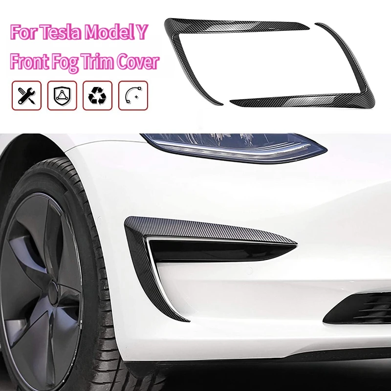 

Крышка переднего бампера для Tesla Model 3Y 2017-2025, ветровой нож для бровей, противотуманная фара, наклейка, спойлер из АБС-пластика, накладка на лезвие, модификация автомобиля
