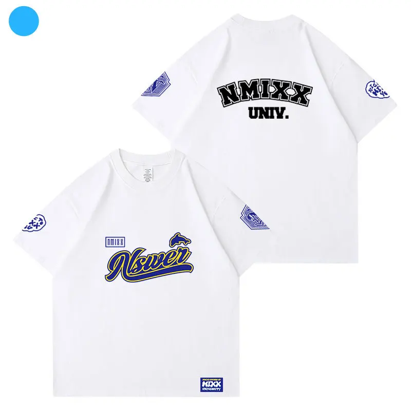 

KPOP NMIXX MIXX UNIVERSITY Concert Cotton O-Neck T-Shirts Sullyoon Haewon Bae Summer Shopping Party Travel Unisex Short Sleeves