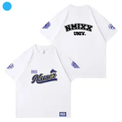 KPOP NMIXX MIXX UNIVERSITY Concert Cotton O-Neck T-Shirts Sullyoon Haewon Bae Summer Shopping Party Travel Unisex Short Sleeves