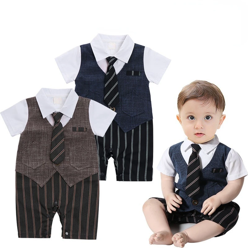 

Baby Boys Gentleman Outfits Suits Clothing Summer Children One-Piece Rompers Baby Boy Clothes