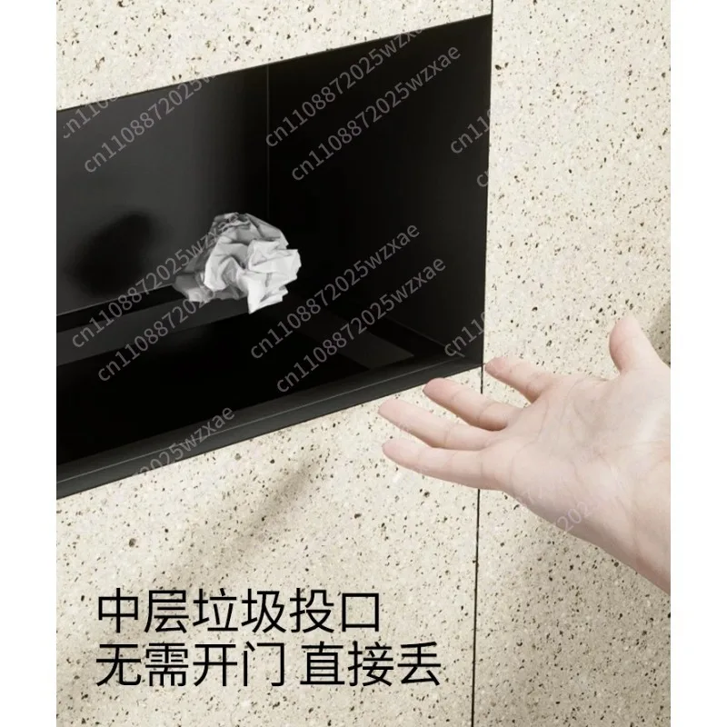 Toilet Concealed stainless steel trash can Recessed niche Tissue box Bathroom