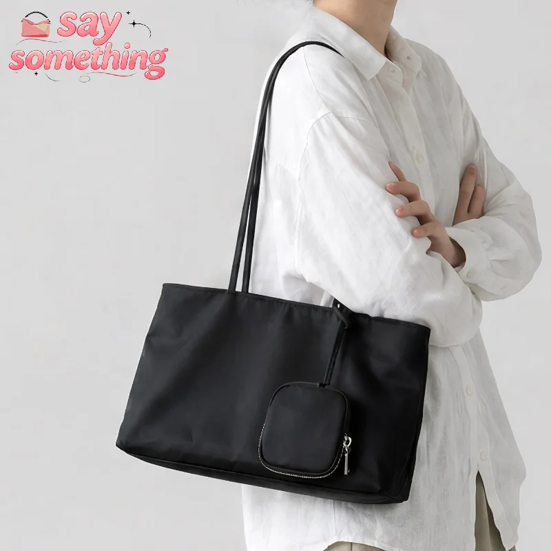 Summer 2026 Women's Versatile Nylon Bag Casual Chic Style Handbag Shoulder Bag Large Capacity Tote Bag for Commuting And Travel