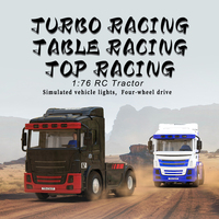 Newest Turbo Racing C50 1:76 Full Proportional 4WD RC Semi-truck Tractor Trailer & P81 2.4Ghz 10Ch Control For New Year's Gift