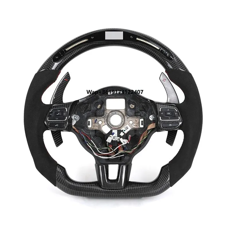 

Half A Carbon Fiber LED Steering Wheel for VW 5 6 7 R MK5 MK6 MK7 MK7.5 Gti Polo Passat CC B8 Scirocco