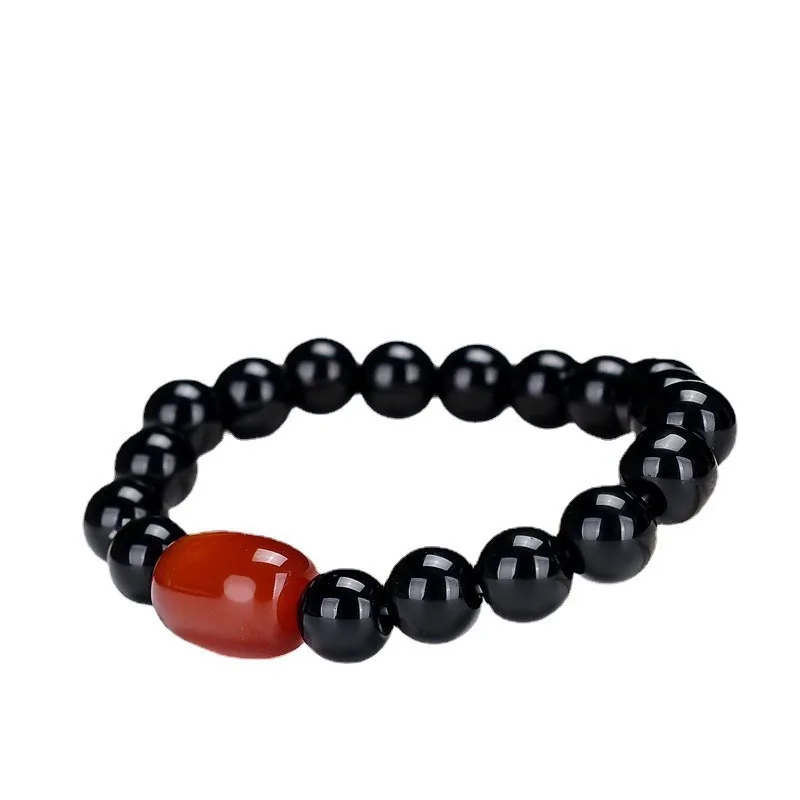 Natural Red Agate Lucky Bucket Bead Bracelet Men And Women Wealth Attraction