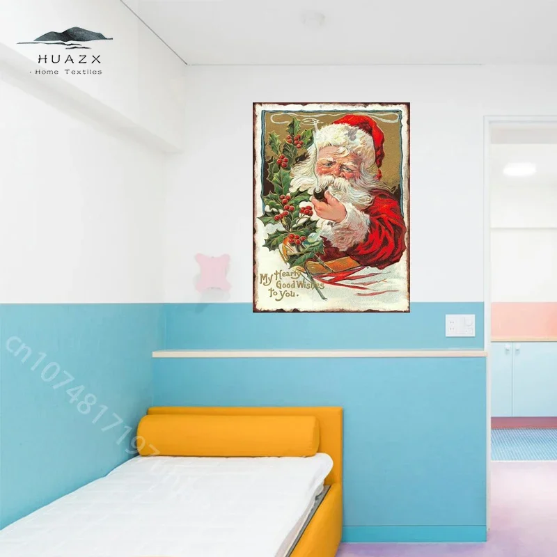 Christmas Metal Tin Sign Santa Claus Home Xmas Room Decoration Vintage Posters Bar Pub Coffee Shop Wall Decor Art Plaque Gift