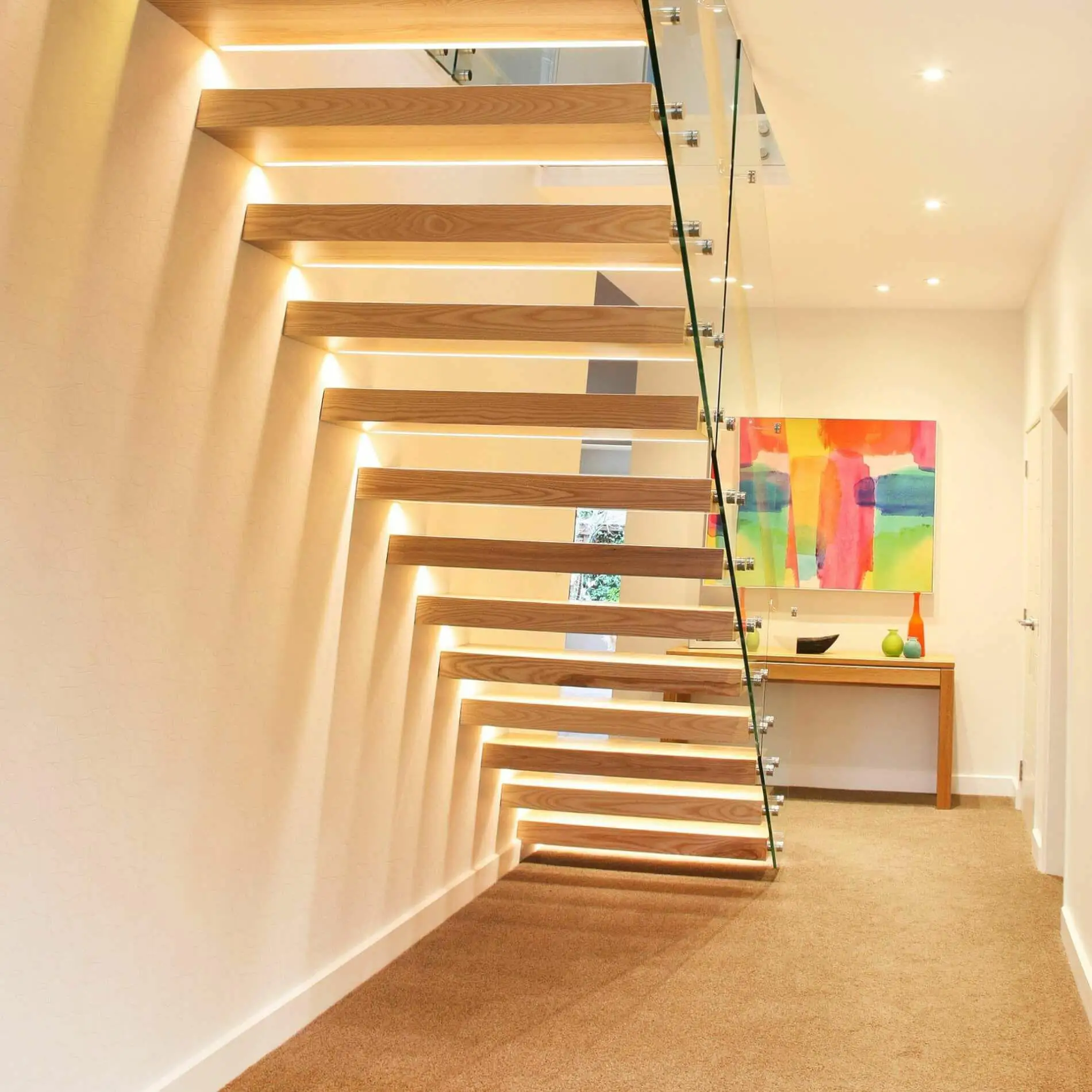 Personalizzazione Scale duplex moderne di alta qualità Scale metalliche per interni Kit scale galleggianti con ringhiera in vetro