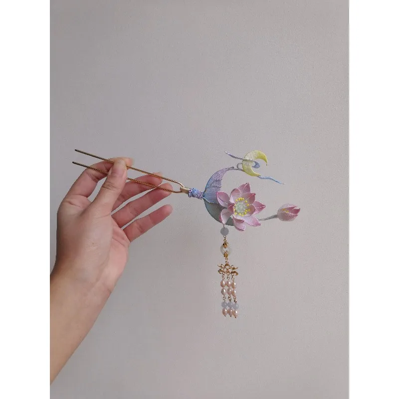 [Send Bright Moon] Mingyue Youtan - Lotus Entangled Flower Tassel Hanfu Cheongsam