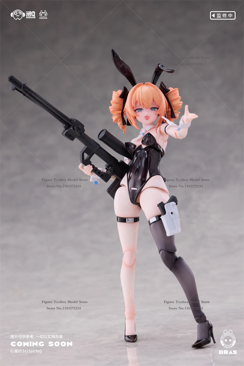 Bunny Rapid Action Squad 1/12 Departamento Sniper Leoni Mobile Suit Girl Action Figure Cabelo Laranja Bonito 6 polegadas Soldado Modelo Presente