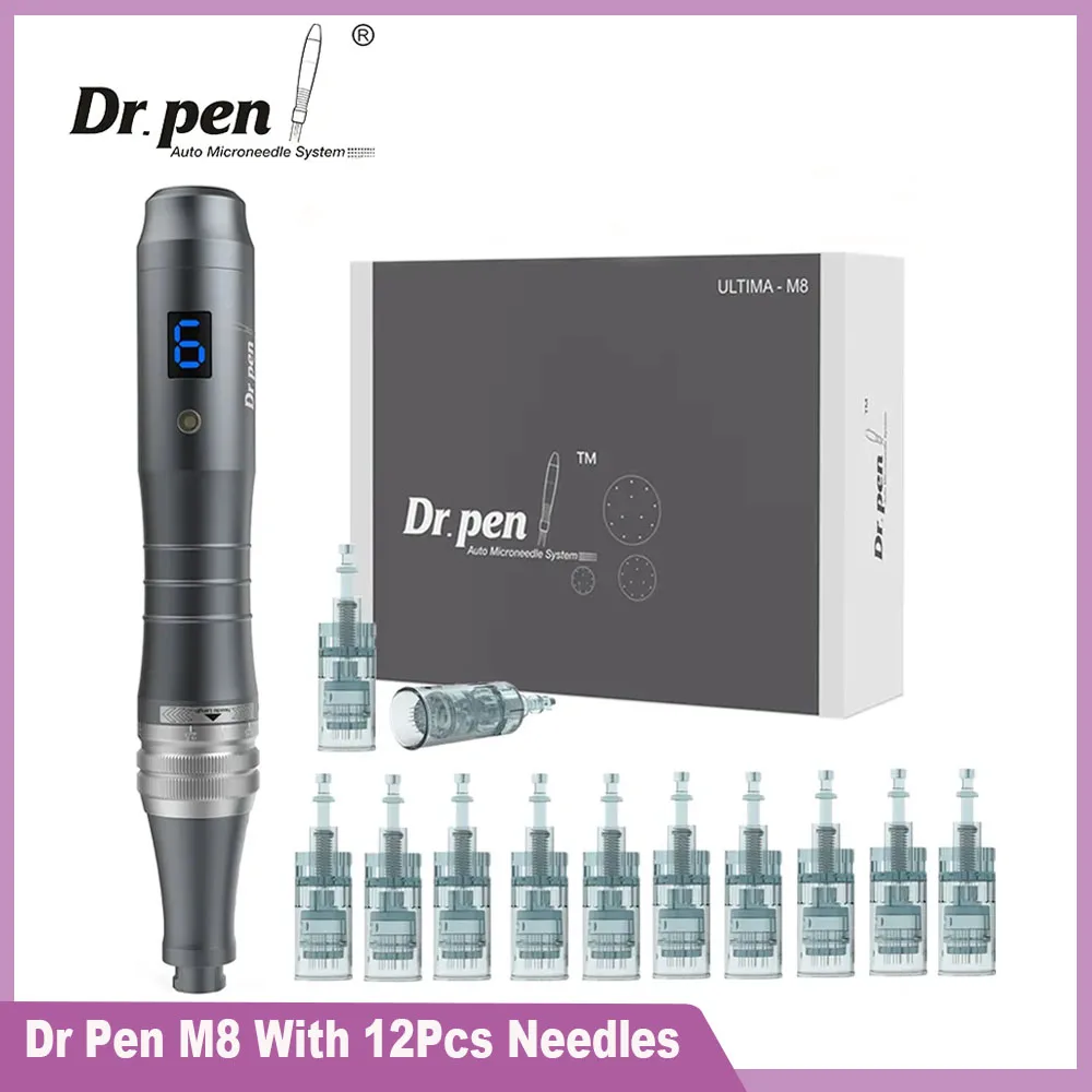 penna-derma-wireless-dr-pen-m8-penna-microneedling-a-6-velocita-con-cartucce-ad-ago-da-12-pezzi-per-la-terapia-con-micro-aghi-crescita-della-barba-dei-capelli