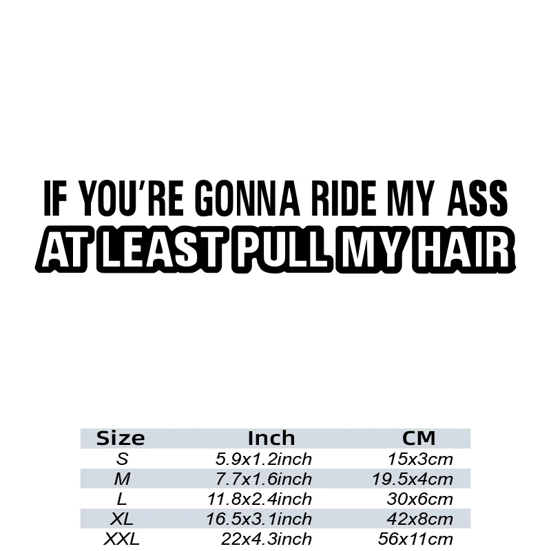 Funny Car Sticker - Ride My Ass, Pull My Hair Vinyl Decal for Car Styling view 2