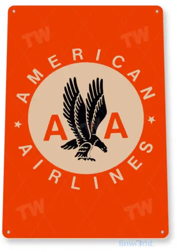 American Airlines Sign, Airplane Hangar, Retro Commercial Aviation Tin Sign B265