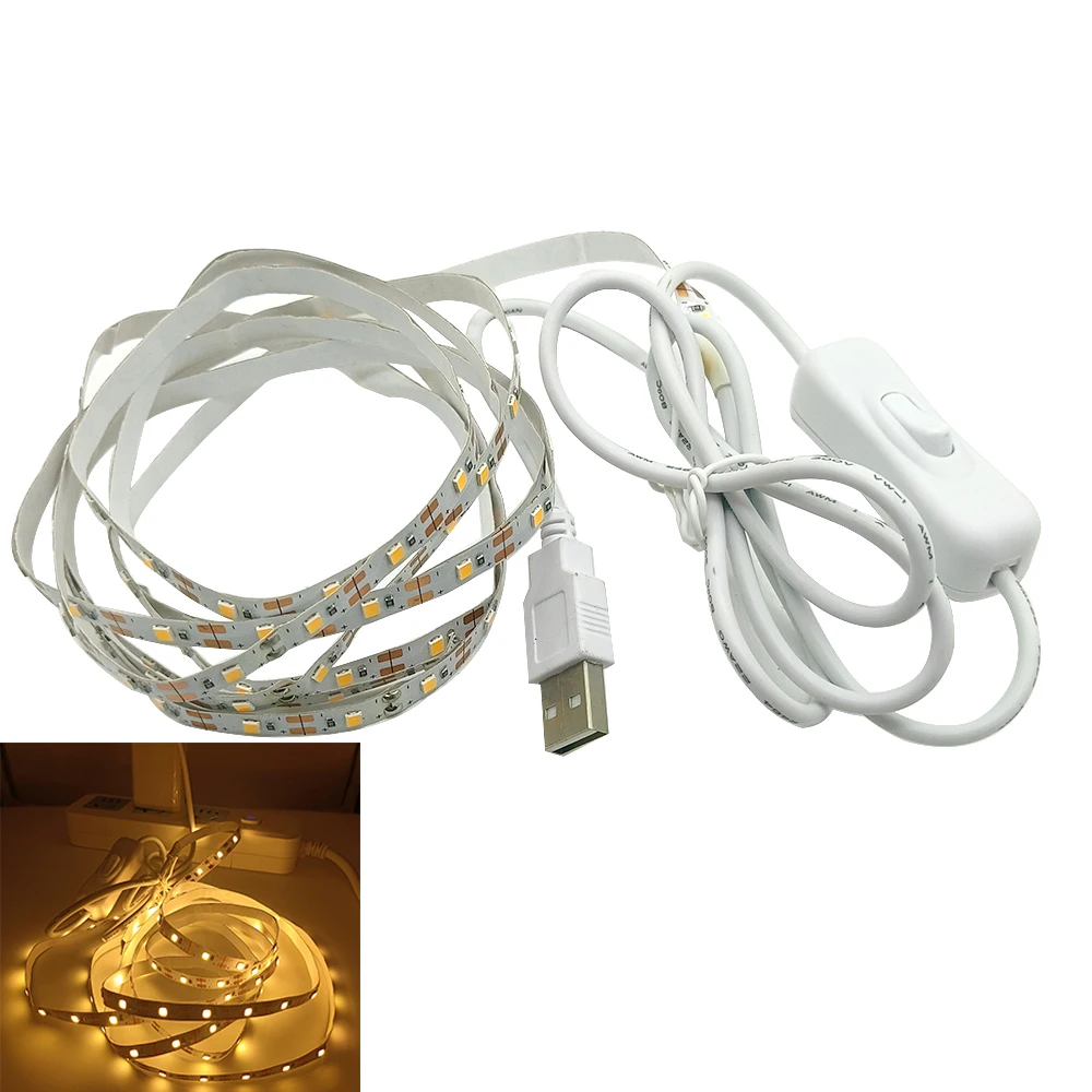 

SMD 2835 5V USB white light LED strip light holiday Christmas light LED light strip lighting for room TV decoration backlight de