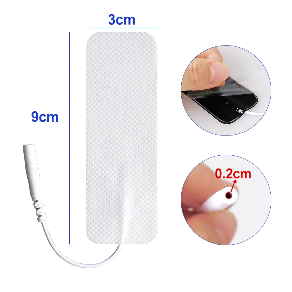 9x3cm Self-adhesive Tens Electrodes Pads EMS Electric Muscle Stimulator Patch Reused Digital Therapy Massage Machine Accessories